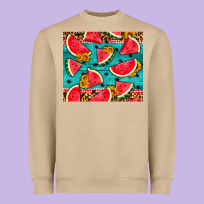 Watermelon And Sunflowers Heavyweight Sweatshirt Designed By Hra Design Shop