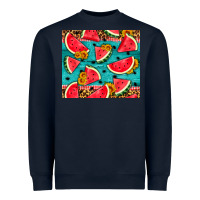 Navy watermelon and sunflowers Heavyweight Sweatshirt - HRA Design Shop