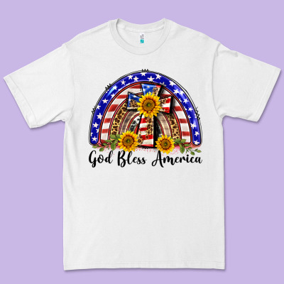 God Bless America  Rainbow Premium Tee Designed By Barkaloodesign
