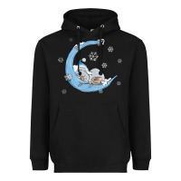 Black snowman and moon Heavyweight Hoodie - MaliasSmallBusiness