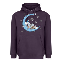Plum snowman and moon Heavyweight Hoodie - MaliasSmallBusiness