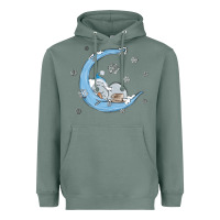 Sage snowman and moon Heavyweight Hoodie - MaliasSmallBusiness