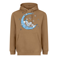 Toasted Coconut snowman and moon Heavyweight Hoodie - MaliasSmallBusiness