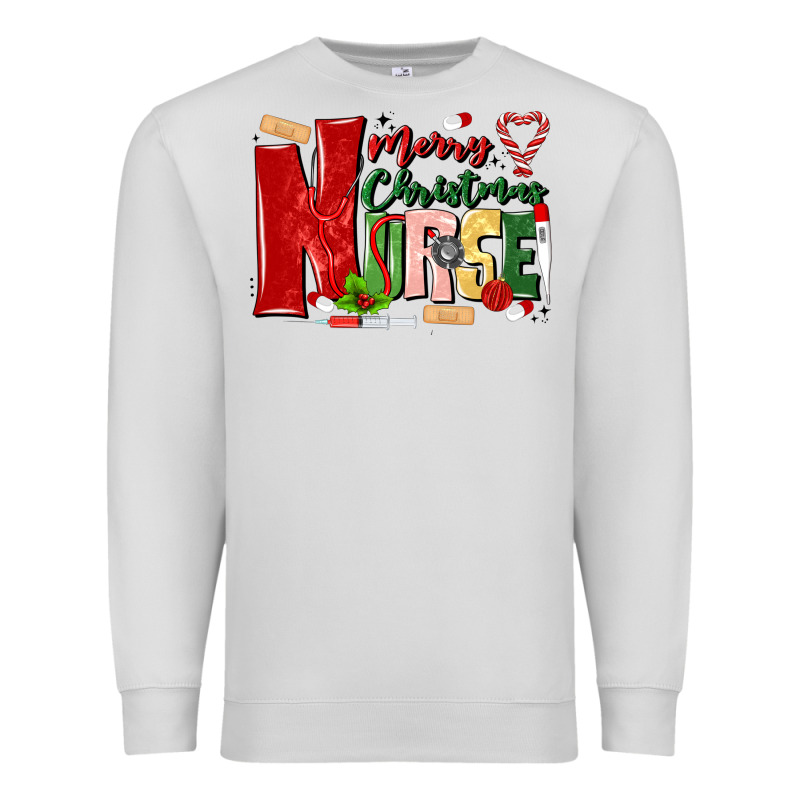 Merry Christmas Nurse Premium Sweatshirt by MaliasSmallBusiness | Teevron