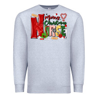 Heather Grey merry christmas nurse Premium Sweatshirt - MaliasSmallBusiness