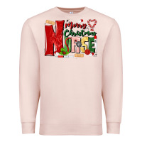 Pale Pink merry christmas nurse Premium Sweatshirt - MaliasSmallBusiness