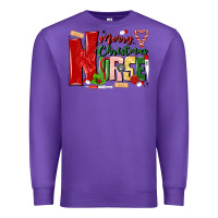 Purple merry christmas nurse Premium Sweatshirt - MaliasSmallBusiness