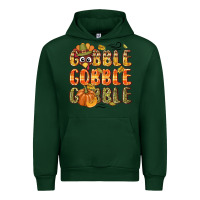 Forest Green Gobble gobble turkey Thanksgiving Urban Hoodie - NancyCooperArtShop