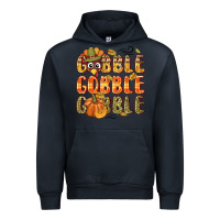 Navy Gobble gobble turkey Thanksgiving Urban Hoodie - NancyCooperArtShop