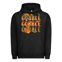 Pigment Black Gobble gobble turkey Thanksgiving Urban Hoodie - NancyCooperArtShop