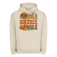 Pigment French Oak Gobble gobble turkey Thanksgiving Urban Hoodie - NancyCooperArtShop
