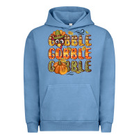 Pigment Pebble Blue Gobble gobble turkey Thanksgiving Urban Hoodie - NancyCooperArtShop