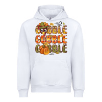 White Gobble gobble turkey Thanksgiving Urban Hoodie - NancyCooperArtShop
