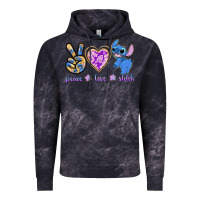 Cloud Black peace love stitch Vintage Hoodie - texasbilliewilder