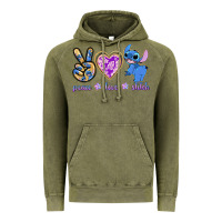 Vintage Olive peace love stitch Vintage Hoodie - texasbilliewilder