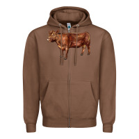 Chestnut red angus cow Zipper Hoodie - LillyAllenDesigns