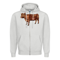 Dove Grey red angus cow Zipper Hoodie - LillyAllenDesigns