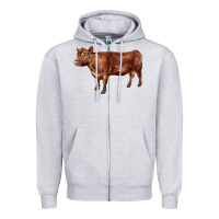Heather Grey red angus cow Zipper Hoodie - LillyAllenDesigns