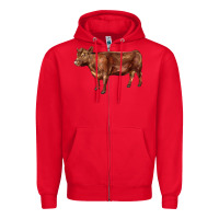 Red red angus cow Zipper Hoodie - LillyAllenDesigns
