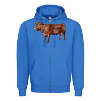True Royal red angus cow Zipper Hoodie - LillyAllenDesigns