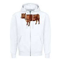 White red angus cow Zipper Hoodie - LillyAllenDesigns