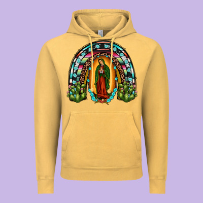 Our Lady Of Guadalupe Rainbow Vintage Hoodie Designed By Jahusdesignshop