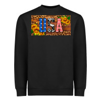Usa Sunflowers License Plate Heavyweight Sweatshirt | Teevron