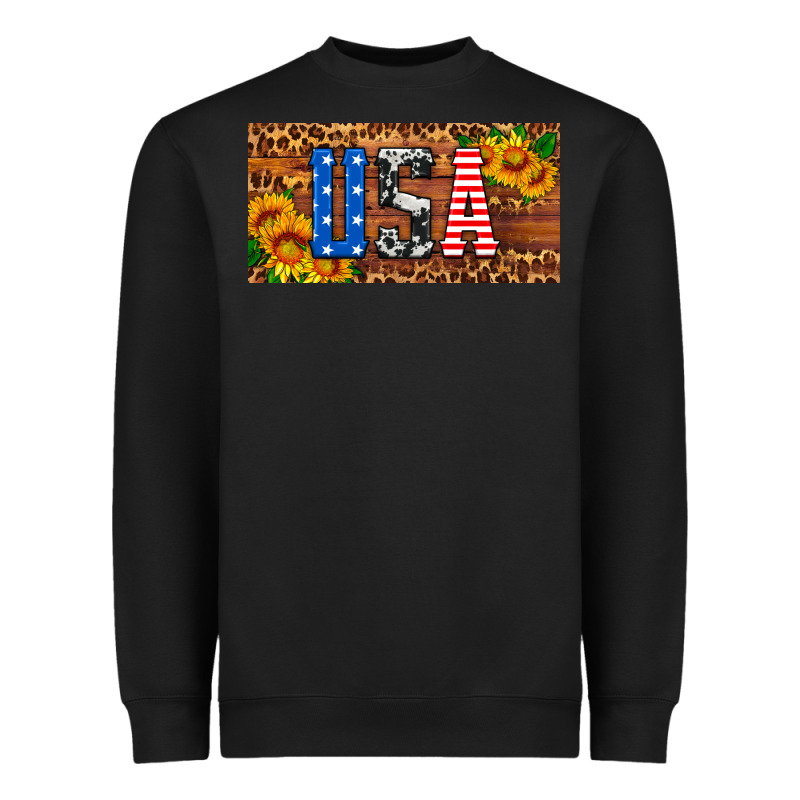 Usa Sunflowers License Plate Heavyweight Sweatshirt by HRA Design Shop | Teevron