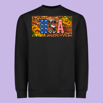 Usa Sunflowers License Plate Heavyweight Sweatshirt Designed By Hra Design Shop