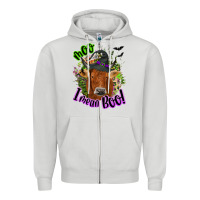 Dove Grey Moo i mean boo Cow Zipper Hoodie - NancyCooperArtShop
