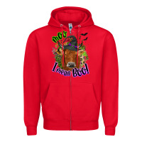 Red Moo i mean boo Cow Zipper Hoodie - NancyCooperArtShop