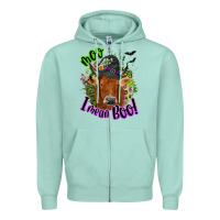 Seafoam Moo i mean boo Cow Zipper Hoodie - NancyCooperArtShop