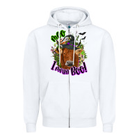 White Moo i mean boo Cow Zipper Hoodie - NancyCooperArtShop