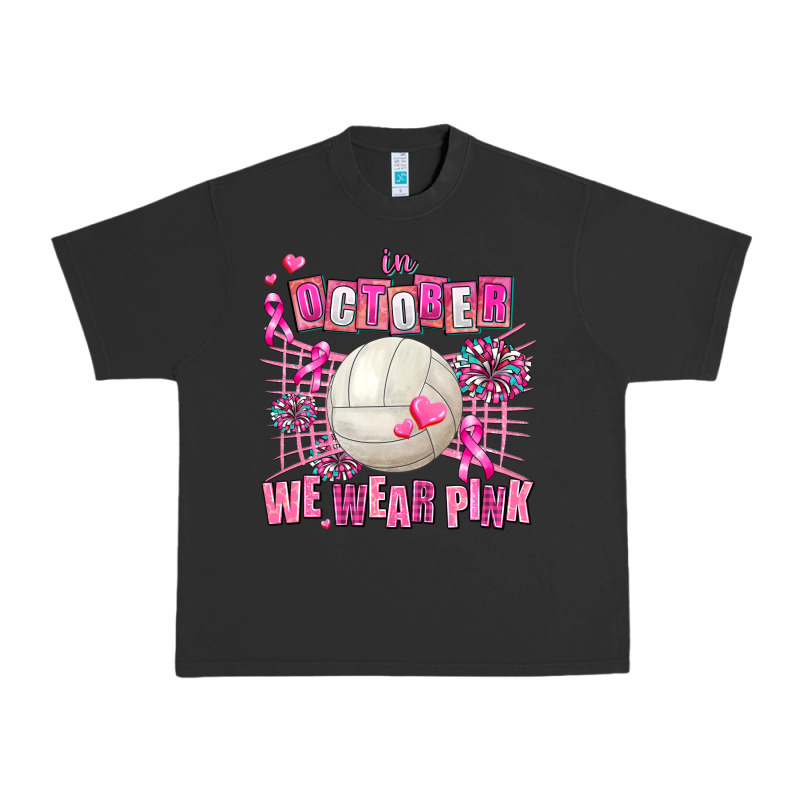 In October We Wear Pink Volleyball Urban Heavy Tee by AdoDesignShop | Teevron