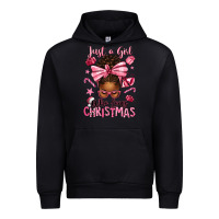 Black just a girl who loves pink christmas afro messy bu Urban Hoodie - texasbilliewilder