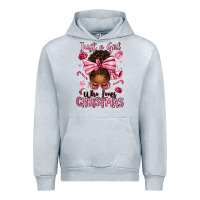Heather Grey just a girl who loves pink christmas afro messy bu Urban Hoodie - texasbilliewilder