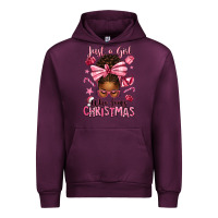 Mauve Wine just a girl who loves pink christmas afro messy bu Urban Hoodie - texasbilliewilder