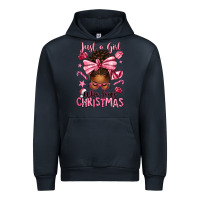 Navy just a girl who loves pink christmas afro messy bu Urban Hoodie - texasbilliewilder