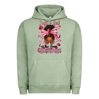 Pigment Oil Green just a girl who loves pink christmas afro messy bu Urban Hoodie - texasbilliewilder