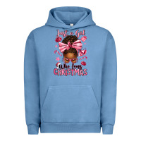 Pigment Pebble Blue just a girl who loves pink christmas afro messy bu Urban Hoodie - texasbilliewilder