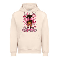 Sandshell just a girl who loves pink christmas afro messy bu Urban Hoodie - texasbilliewilder
