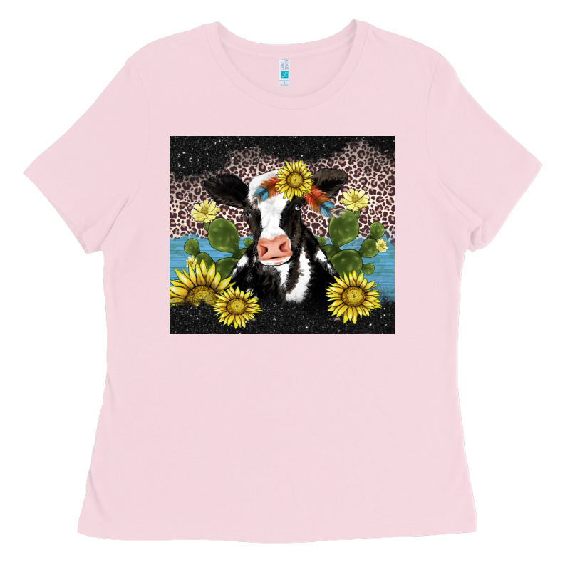 Cow Cactus And Sunflower Ladies Tee by AdoDesignShop | Teevron