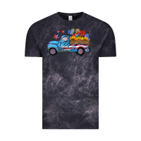 Cloud Black american truck and flag with stars Vintage Tee - HRA Design Shop