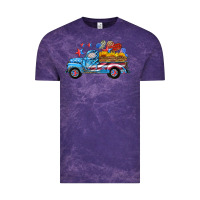 Cloud Purple american truck and flag with stars Vintage Tee - HRA Design Shop