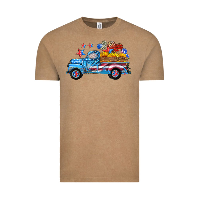 American Truck And Flag With Stars Vintage Tee by HRA Design Shop | Teevron