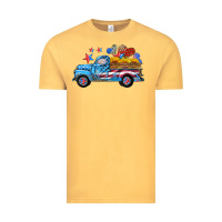 Vintage Mustard american truck and flag with stars Vintage Tee - HRA Design Shop