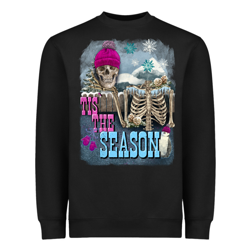 Winter Tis The Season Skeleton Heavyweight Sweatshirt by FaDigitalArtStudio | Teevron