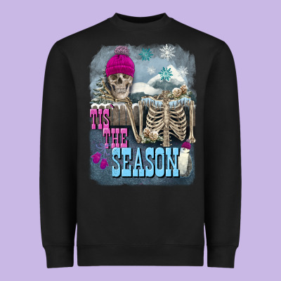 Winter Tis The Season Skeleton Heavyweight Sweatshirt Designed By Fadigitalartstudio
