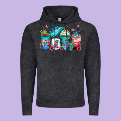 Turtle Coffee Cups Vintage Hoodie Designed By Zillion Design Studio