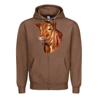 Chestnut red angus cattle cow Zipper Hoodie - LillyAllenDesigns